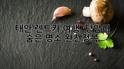 태안 렌트카 여행 🚗 당암리 숨은 명소 완전정복!